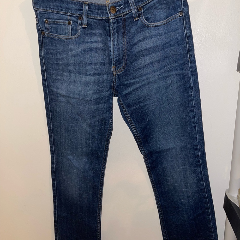 Hollister Men's Slim Straight Jeans - Dark Blue